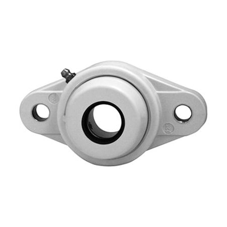 Ami Bearings AMI BEARINGS -SINGLE ROW BALL BEARING - 20MM STAINLESS NAR SET SCREW BLACK 2-BOLT FLANGE OPN COV BS MBNFL4CB